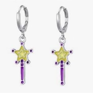 Star Magic Silver and Purple Earrings